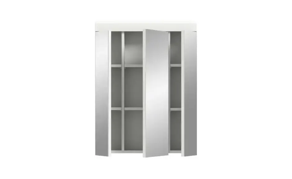 Badezimmerspiegelschrank SCHLOONSEE, Breite 60cm, 3 Spiegeltüren, 9 Fächer, 6 Einlegeböden in verschiedenen Farben erhältlich, Badmöbel, Spiegel, Badschrank, Bad Schloonsee