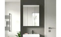 Badezimmerspiegelschrank SCHLOONSEE, Breite 60cm, 3 Spiegeltüren, 9 Fächer, 6 Einlegeböden in verschiedenen Farben erhältlich, Badmöbel, Spiegel, Badschrank, Bad Schloonsee
