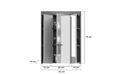 Badmöbel-Set SCHLOONSEE, 4 teilig, bestehend aus: Hochschrank, WBU, Spiegelschrank, Waschmaschinenumbauschrank Schloonsee