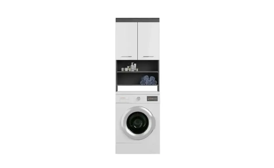 Badmöbel-Set SCHLOONSEE, 4 teilig, bestehend aus: Hochschrank, WBU, Spiegelschrank, Waschmaschinenumbauschrank Schloonsee