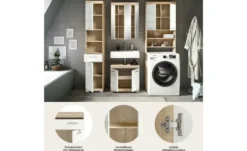 Badmöbel-Set SCHLOONSEE, 4 teilig, bestehend aus: Hochschrank, WBU, Spiegelschrank, Waschmaschinenumbauschrank Schloonsee