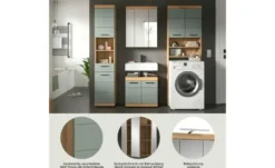 Badmöbel-Set SCHLOONSEE, 4 teilig, bestehend aus: Hochschrank, WBU, Spiegelschrank, Waschmaschinenumbauschrank Schloonsee