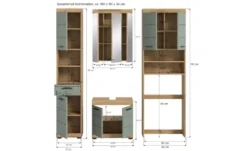 Badmöbel-Set SCHLOONSEE, 4 teilig, bestehend aus: Hochschrank, WBU, Spiegelschrank, Waschmaschinenumbauschrank Schloonsee