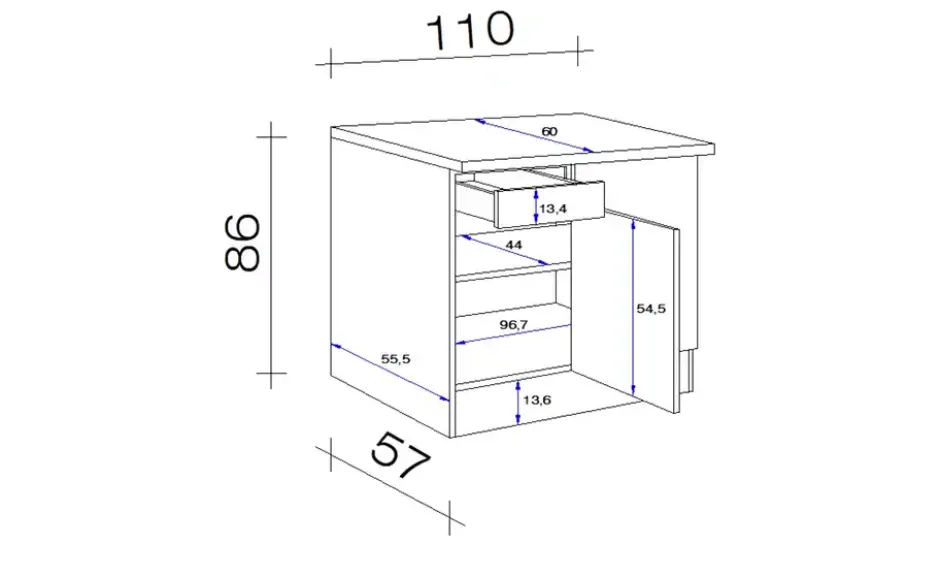 Eck-Unterschrank Ede