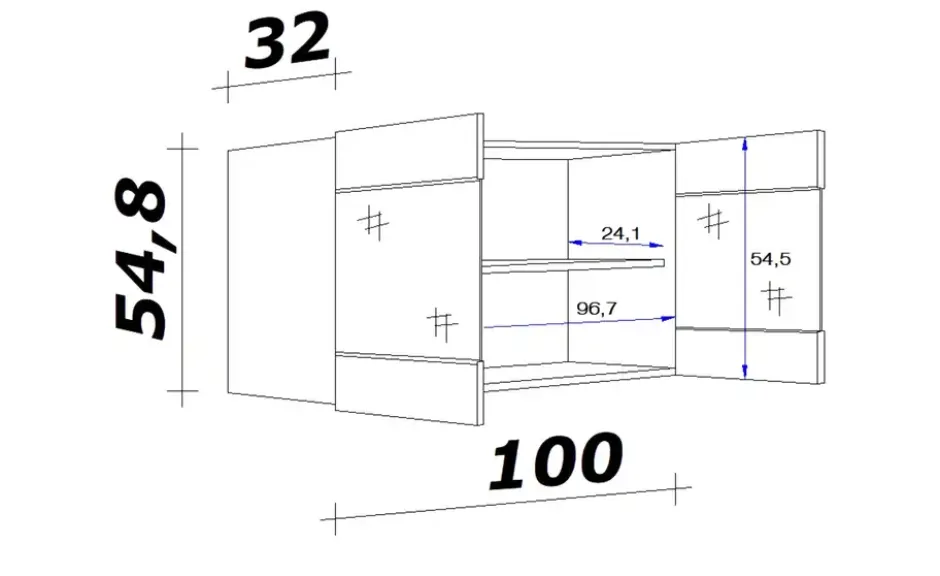 Glas-Hängeschrank Ede