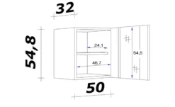 Glas-Hängeschrank Ede