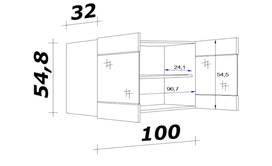 Glas-Hängeschrank Ens