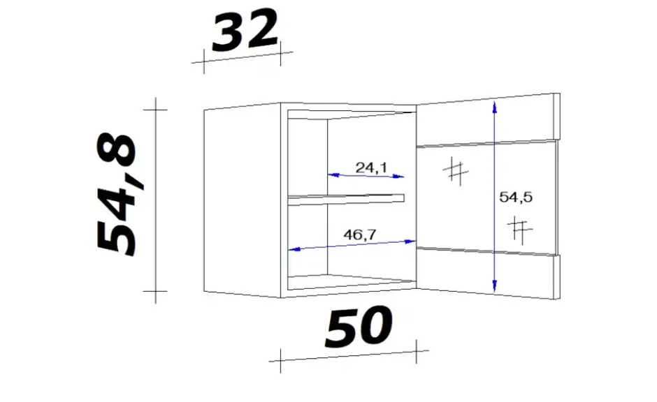 Glas-Hängeschrank Ens