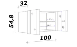 Glas-Hängeschrank Genk