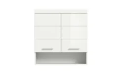 Hängeschrank SCHLOONSEE, Breite 74cm, 2 Türen, 1 offenes Fächer, MDF-Front in verschiedenen Farben erhältlich, Badmöbel, Badschrank, Schrank, Bad Schloonsee