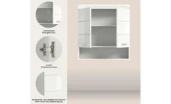 Hängeschrank SCHLOONSEE, Breite 74cm, 2 Türen, 1 offenes Fächer, MDF-Front in verschiedenen Farben erhältlich, Badmöbel, Badschrank, Schrank, Bad Schloonsee