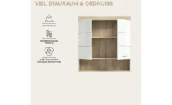 Hängeschrank SCHLOONSEE, Breite 74cm, 2 Türen, 1 offenes Fächer, MDF-Front in verschiedenen Farben erhältlich, Badmöbel, Badschrank, Schrank, Bad Schloonsee