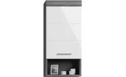 Hängeschrank SCHLOONSEE, Breite 37cm, 1 Tür, 1 offenes Fächer, 1 Einlegeboden, MDF-Front in verschiedenen Farben erhältlich, Badmöbel, Badschrank, Schrank, Bad Schloonsee