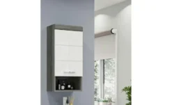 Hängeschrank SCHLOONSEE, Breite 37cm, 1 Tür, 1 offenes Fächer, 1 Einlegeboden, MDF-Front in verschiedenen Farben erhältlich, Badmöbel, Badschrank, Schrank, Bad Schloonsee