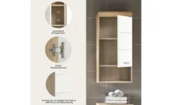 Hängeschrank SCHLOONSEE, Breite 37cm, 1 Tür, 1 offenes Fächer, 1 Einlegeboden, MDF-Front in verschiedenen Farben erhältlich, Badmöbel, Badschrank, Schrank, Bad Schloonsee