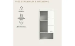 Hängeschrank SCHLOONSEE, Breite 37cm, 1 Tür, 1 offenes Fächer, 1 Einlegeboden, MDF-Front in verschiedenen Farben erhältlich, Badmöbel, Badschrank, Schrank, Bad Schloonsee