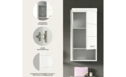 Hängeschrank SCHLOONSEE, Breite 37cm, 1 Tür, 1 offenes Fächer, 1 Einlegeboden, MDF-Front in verschiedenen Farben erhältlich, Badmöbel, Badschrank, Schrank, Bad Schloonsee