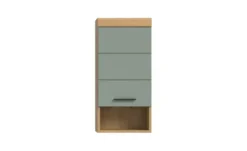 Hängeschrank SCHLOONSEE, Breite 37cm, 1 Tür, 1 offenes Fächer, 1 Einlegeboden, MDF-Front in verschiedenen Farben erhältlich, Badmöbel, Badschrank, Schrank, Bad Schloonsee