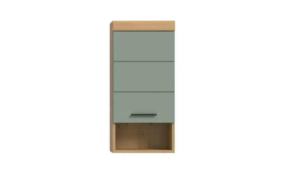 Hängeschrank SCHLOONSEE, Breite 37cm, 1 Tür, 1 offenes Fächer, 1 Einlegeboden, MDF-Front in verschiedenen Farben erhältlich, Badmöbel, Badschrank, Schrank, Bad Schloonsee