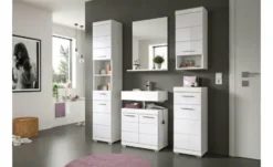 Hochschrank SCHLOONSEE, Breite 37cm, 2 Tür, 1 Schubkasten, 2 offene Fächer, MDF-Front in verschiedenen Farben erhältlich, Badmöbel, Badschrank, Schrank, Bad Schloonsee