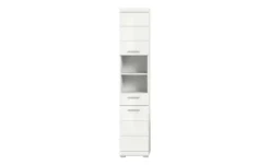 Hochschrank SCHLOONSEE, Breite 37cm, 2 Tür, 1 Schubkasten, 2 offene Fächer, MDF-Front in verschiedenen Farben erhältlich, Badmöbel, Badschrank, Schrank, Bad Schloonsee