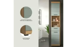Hochschrank SCHLOONSEE, Breite 37cm, 2 Tür, 1 Schubkasten, 2 offene Fächer, MDF-Front in verschiedenen Farben erhältlich, Badmöbel, Badschrank, Schrank, Bad Schloonsee
