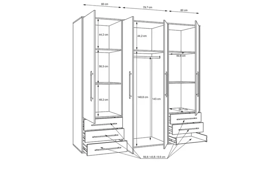Kleiderschrank Mokkaro