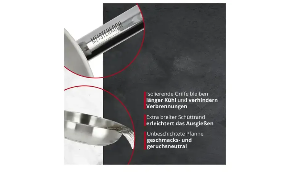 Meisterkoch Edelstahlpfanne tief Ø 28 cm CELSUS