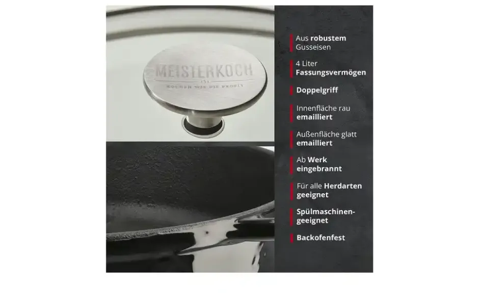Meisterkoch Gusseisen-Servierpfanne OPUS