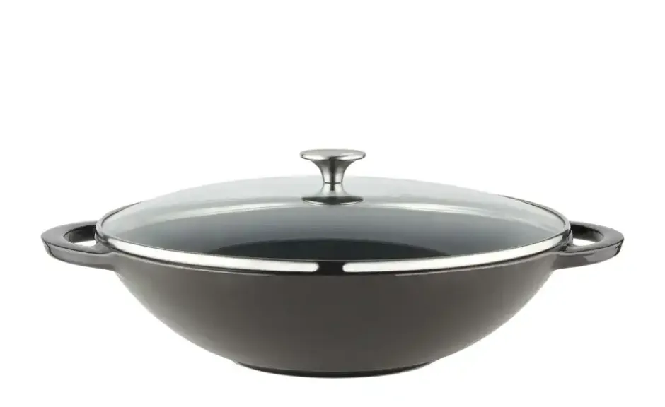 Meisterkoch Gusseisen-Wok mit Deckel OPUS