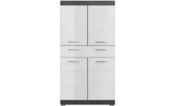 Midischrank SCHLOONSEE, Breite 74cm, 4 Türen, 1 Schubkasten, 4 Fächer, MDF-Front in verschiedenen Farben erhältlich, Badmöbel, Badschrank, Schrank, Bad Schloonsee