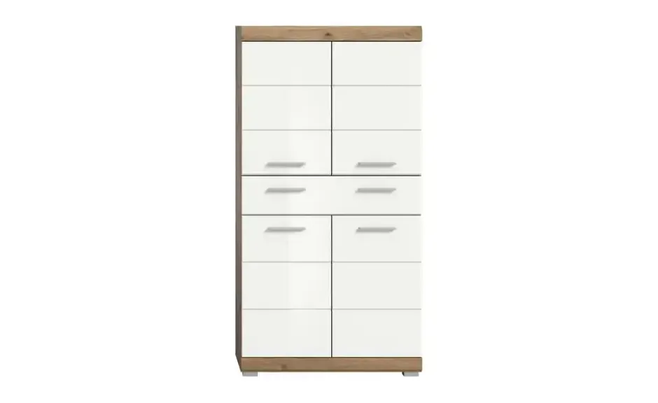 Midischrank SCHLOONSEE, Breite 74cm, 4 Türen, 1 Schubkasten, 4 Fächer, MDF-Front in verschiedenen Farben erhältlich, Badmöbel, Badschrank, Schrank, Bad Schloonsee