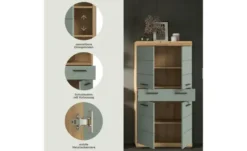 Midischrank SCHLOONSEE, Breite 74cm, 4 Türen, 1 Schubkasten, 4 Fächer, MDF-Front in verschiedenen Farben erhältlich, Badmöbel, Badschrank, Schrank, Bad Schloonsee
