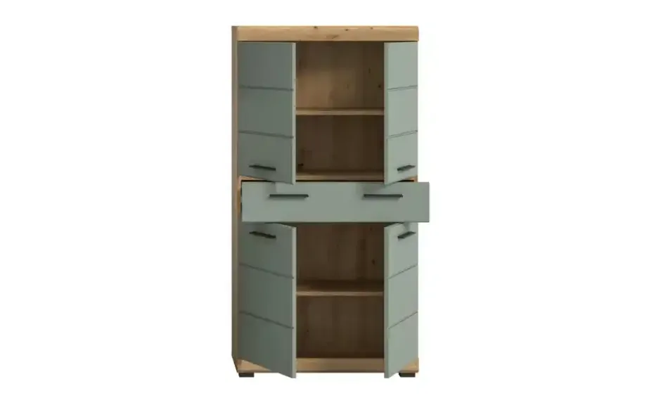 Midischrank SCHLOONSEE, Breite 74cm, 4 Türen, 1 Schubkasten, 4 Fächer, MDF-Front in verschiedenen Farben erhältlich, Badmöbel, Badschrank, Schrank, Bad Schloonsee