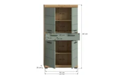 Midischrank SCHLOONSEE, Breite 74cm, 4 Türen, 1 Schubkasten, 4 Fächer, MDF-Front in verschiedenen Farben erhältlich, Badmöbel, Badschrank, Schrank, Bad Schloonsee