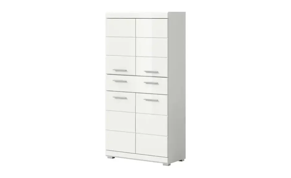Midischrank SCHLOONSEE, Breite 74cm, 4 Türen, 1 Schubkasten, 4 Fächer, MDF-Front in verschiedenen Farben erhältlich, Badmöbel, Badschrank, Schrank, Bad Schloonsee