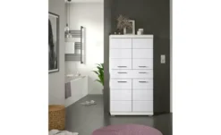 Midischrank SCHLOONSEE, Breite 74cm, 4 Türen, 1 Schubkasten, 4 Fächer, MDF-Front in verschiedenen Farben erhältlich, Badmöbel, Badschrank, Schrank, Bad Schloonsee