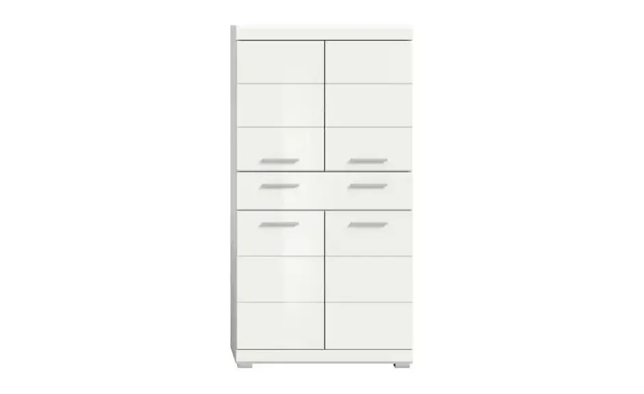 Midischrank SCHLOONSEE, Breite 74cm, 4 Türen, 1 Schubkasten, 4 Fächer, MDF-Front in verschiedenen Farben erhältlich, Badmöbel, Badschrank, Schrank, Bad Schloonsee