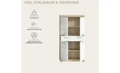 Midischrank SCHLOONSEE, Breite 74cm, 4 Türen, 1 Schubkasten, 4 Fächer, MDF-Front in verschiedenen Farben erhältlich, Badmöbel, Badschrank, Schrank, Bad Schloonsee