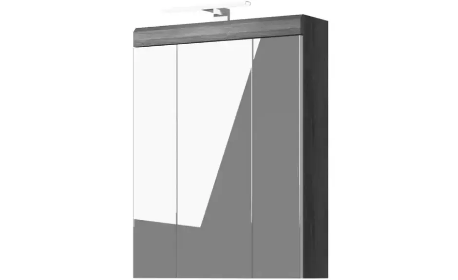Spiegelschrank SCHLOONSEE, Breite 60cm, inkl. Beleuchtung, 3 Spiegeltüren, 9 Fächer in verschiedenen Farben erhältlich, Badmöbel, Spiegel, Badschrank, Bad Schloonsee