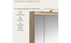 Spiegelschrank SCHLOONSEE, Breite 60cm, inkl. Beleuchtung, 3 Spiegeltüren, 9 Fächer in verschiedenen Farben erhältlich, Badmöbel, Spiegel, Badschrank, Bad Schloonsee