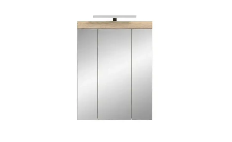 Spiegelschrank SCHLOONSEE, Breite 60cm, inkl. Beleuchtung, 3 Spiegeltüren, 9 Fächer in verschiedenen Farben erhältlich, Badmöbel, Spiegel, Badschrank, Bad Schloonsee