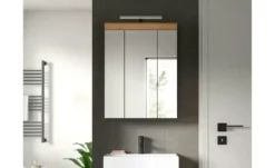 Spiegelschrank SCHLOONSEE, Breite 60cm, inkl. Beleuchtung, 3 Spiegeltüren, 9 Fächer in verschiedenen Farben erhältlich, Badmöbel, Spiegel, Badschrank, Bad Schloonsee