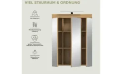 Spiegelschrank SCHLOONSEE, Breite 60cm, inkl. Beleuchtung, 3 Spiegeltüren, 9 Fächer in verschiedenen Farben erhältlich, Badmöbel, Spiegel, Badschrank, Bad Schloonsee