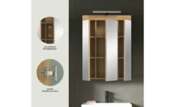 Spiegelschrank SCHLOONSEE, Breite 60cm, inkl. Beleuchtung, 3 Spiegeltüren, 9 Fächer in verschiedenen Farben erhältlich, Badmöbel, Spiegel, Badschrank, Bad Schloonsee