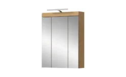 Spiegelschrank SCHLOONSEE, Breite 60cm, inkl. Beleuchtung, 3 Spiegeltüren, 9 Fächer in verschiedenen Farben erhältlich, Badmöbel, Spiegel, Badschrank, Bad Schloonsee
