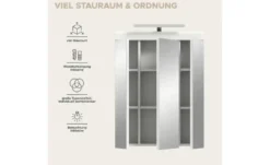 Spiegelschrank SCHLOONSEE, Breite 60cm, inkl. Beleuchtung, 3 Spiegeltüren, 9 Fächer in verschiedenen Farben erhältlich, Badmöbel, Spiegel, Badschrank, Bad Schloonsee