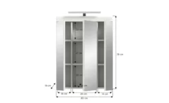 Spiegelschrank SCHLOONSEE, Breite 60cm, inkl. Beleuchtung, 3 Spiegeltüren, 9 Fächer in verschiedenen Farben erhältlich, Badmöbel, Spiegel, Badschrank, Bad Schloonsee