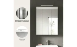 Spiegelschrank SCHLOONSEE, Breite 60cm, inkl. Beleuchtung, 3 Spiegeltüren, 9 Fächer in verschiedenen Farben erhältlich, Badmöbel, Spiegel, Badschrank, Bad Schloonsee