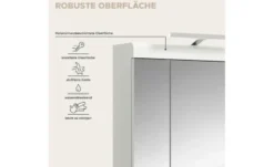 Spiegelschrank SCHLOONSEE, Breite 60cm, inkl. Beleuchtung, 3 Spiegeltüren, 9 Fächer in verschiedenen Farben erhältlich, Badmöbel, Spiegel, Badschrank, Bad Schloonsee